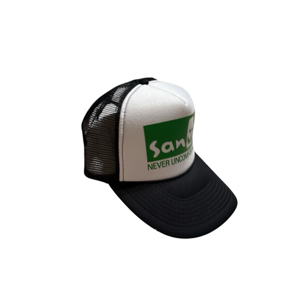Sanuk Classic Trucker Snapback Hat Black Sanuk Original Logo Mesh Back Otto Cap - Picture 3 of 8